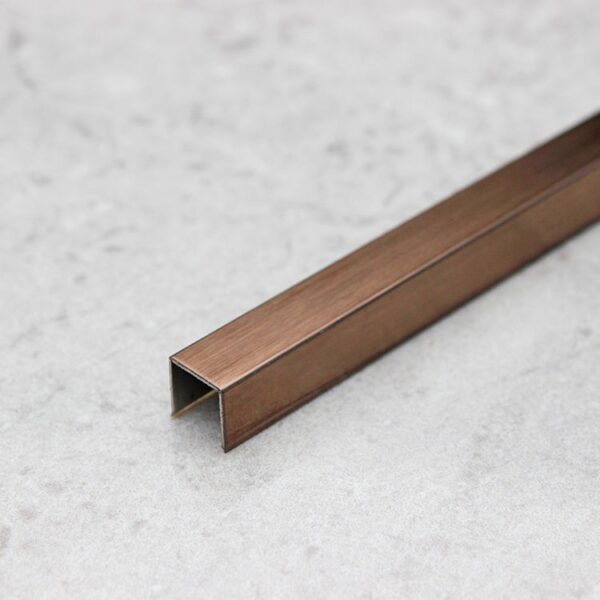U Profile 6x6x6 Stainless Trims in brushed bronze coating