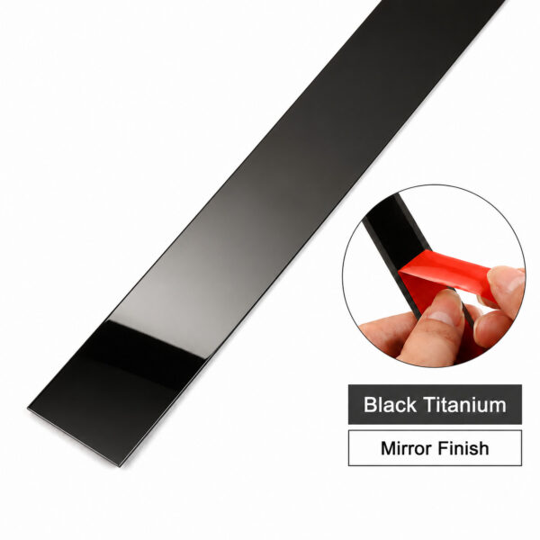 10mm stainless steel flat trims in mirror black titanium color