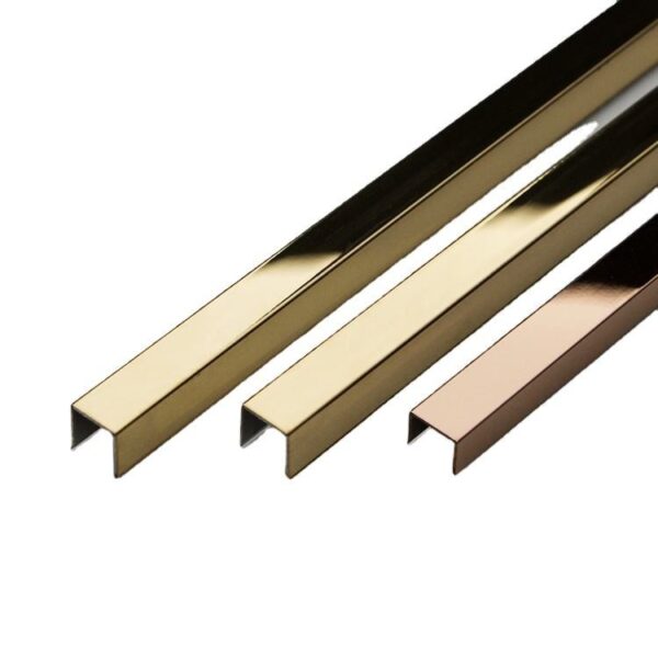 U Profile 6x6x6 Stainless Trims in brushed bronze coating