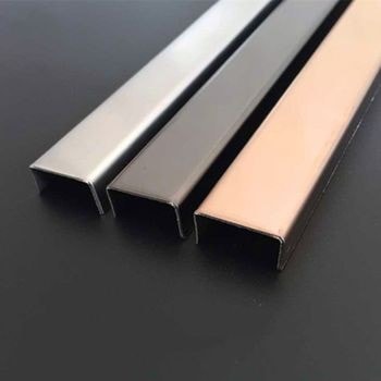 10x25x10 U style Stainless Strips in Brushed Champagne Gold