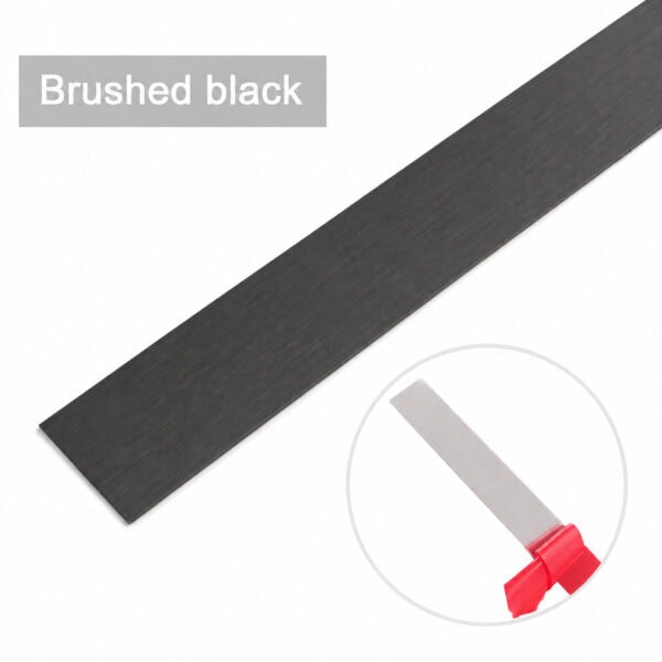 Self adheres black Brushed stainless decorative strip