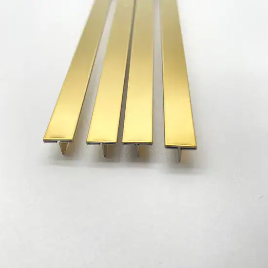 T Profile 6x6 Stainless Tile Trims in black titanium