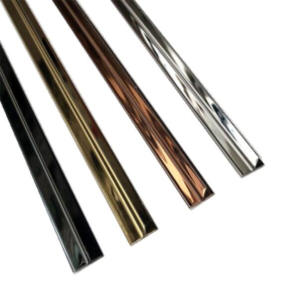 T Profile 6x6 Stainless Tile Trims in black titanium