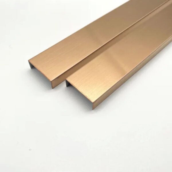 10x25x10 U style Stainless Strips in Brushed Champagne Gold