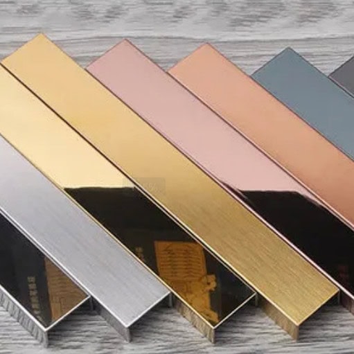 10x25x10 U style Stainless Strips in Brushed Champagne Gold