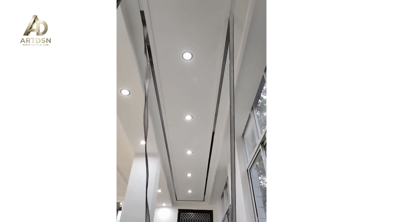ARTDSN flat bar trim installed on white ceiling
