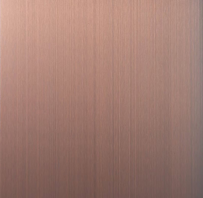 polished brushed red copper