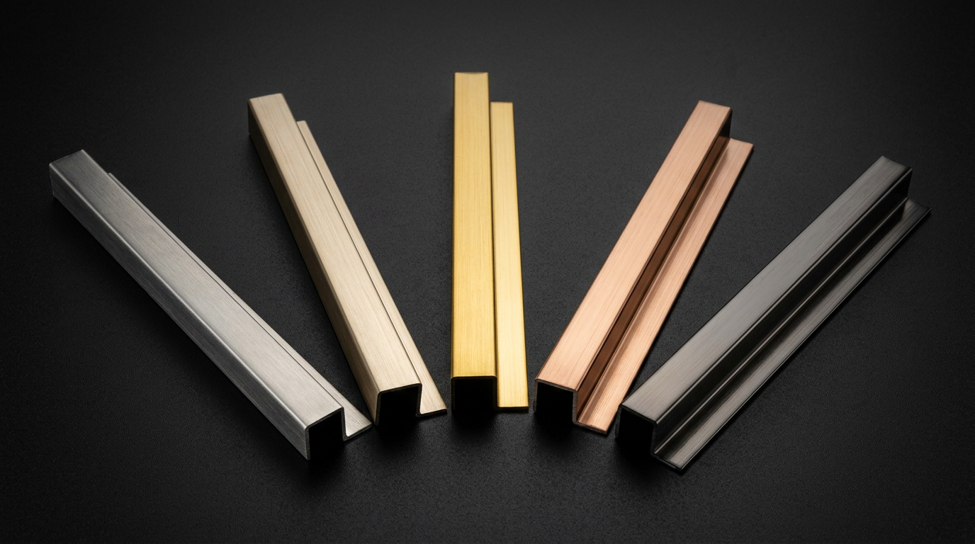 PVD finish color palette of titanium gold rose gold and black titanium