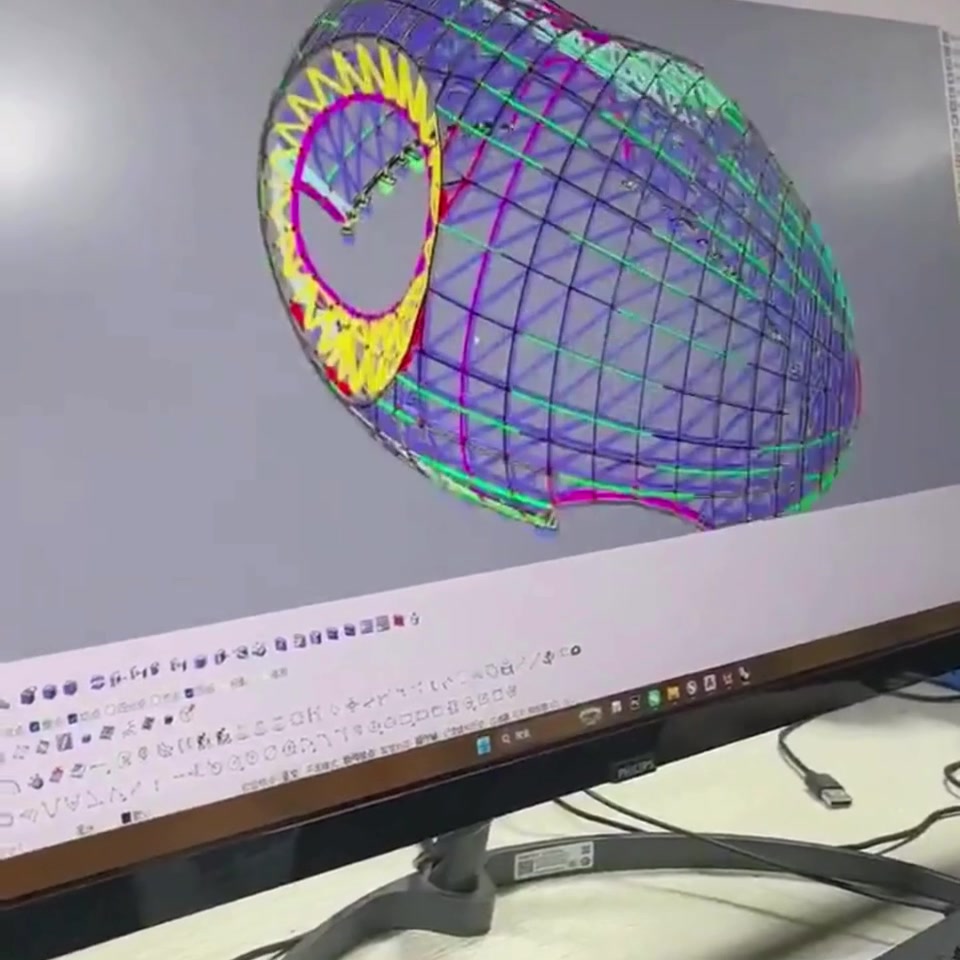 Rhino 3D wireframe model of the egg sculpture