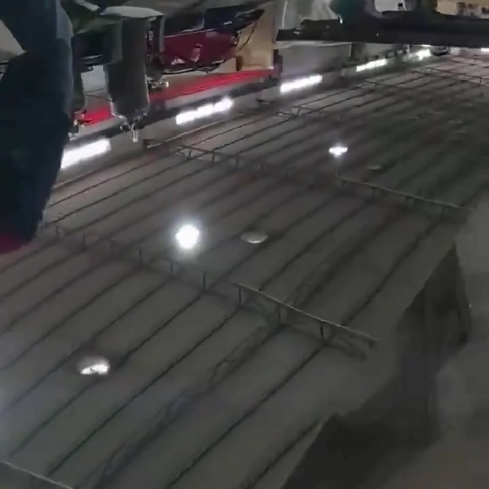 Three-roll plate bending machine forming stainless steel sheets